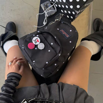 Jansport Half Pint Mini Backpack Polka Dot Black