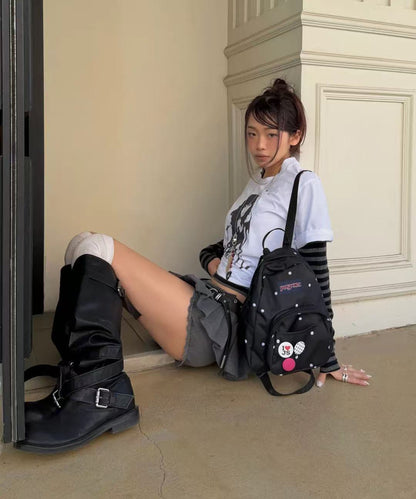 Jansport Half Pint Mini Backpack Polka Dot Black