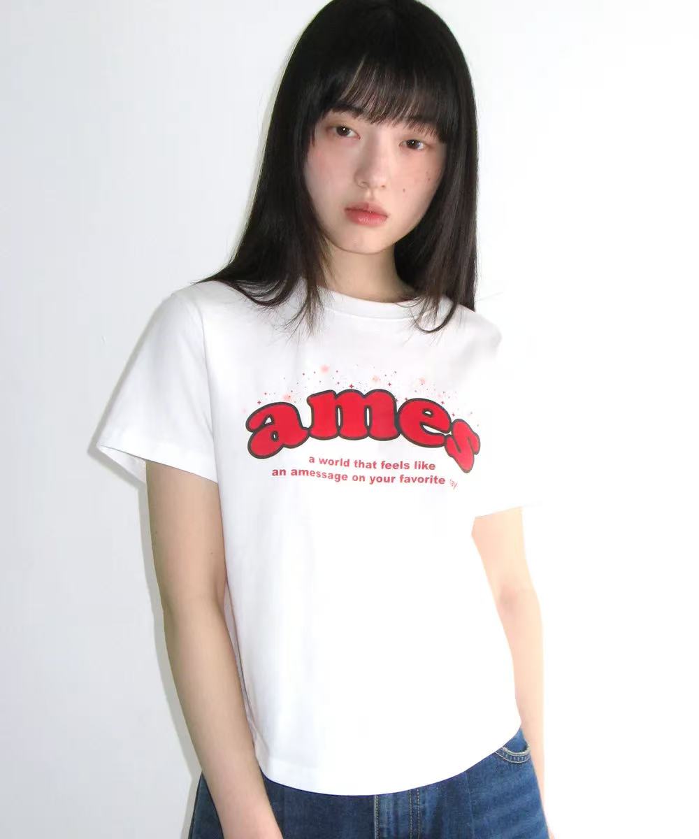 Ames Worldwide Shining Ames Round Hem Crop Tee - 3 colors