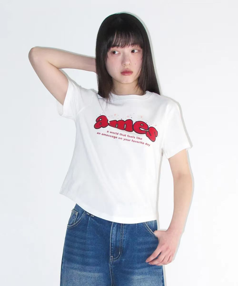 Ames Worldwide Shining Ames Round Hem Crop Tee - 3 colors
