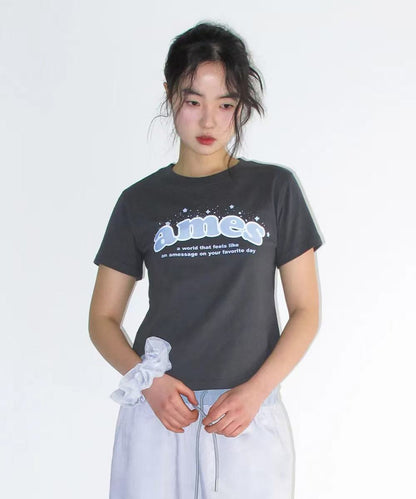 Ames Worldwide Shining Ames Round Hem Crop Tee - 3 colors