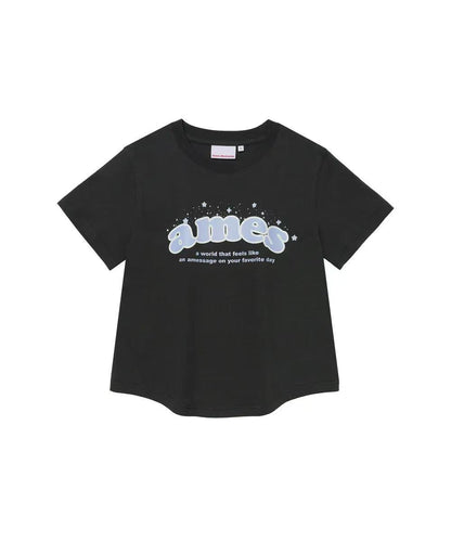 Ames Worldwide Shining Ames Round Hem Crop Tee - 3 colors