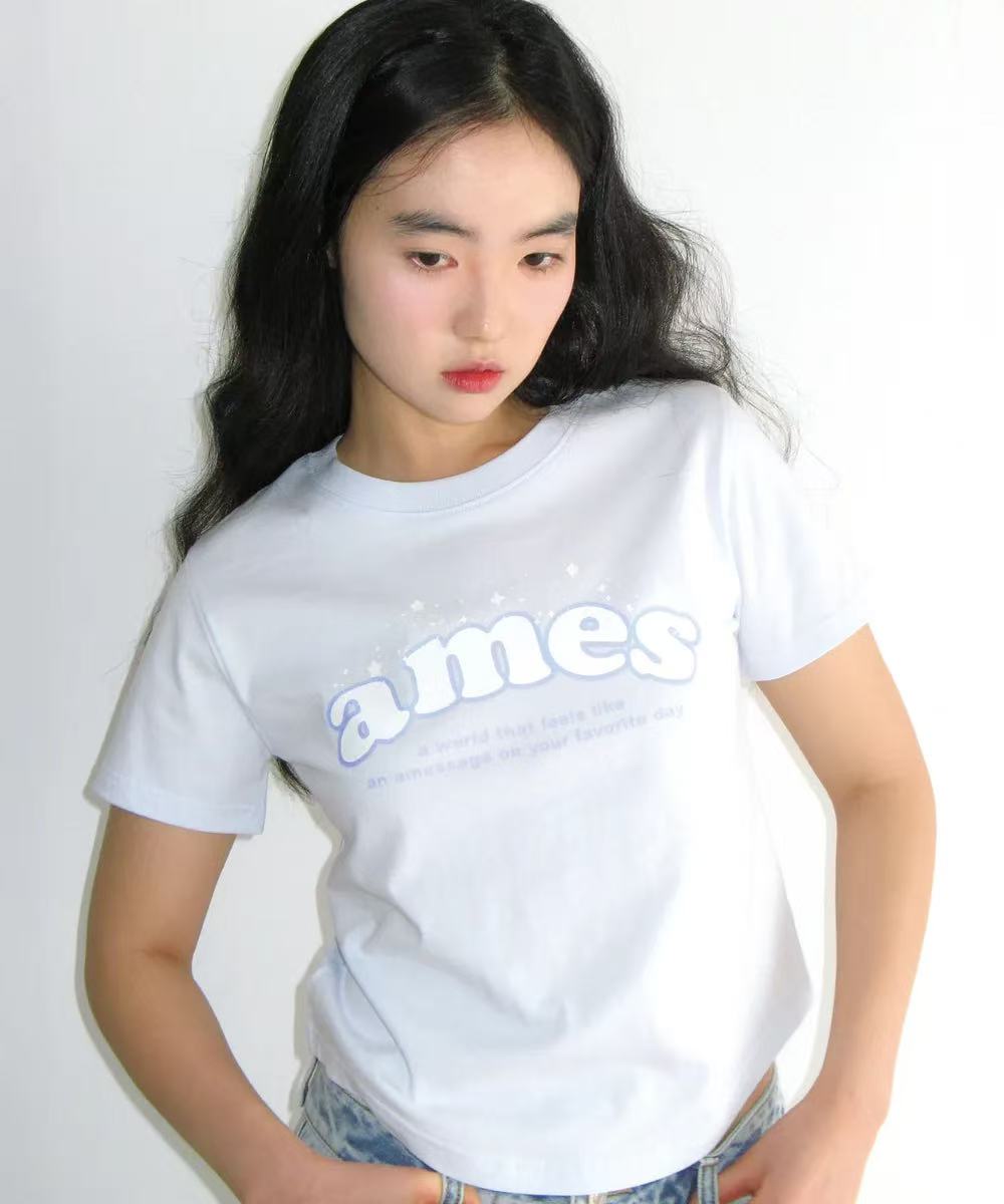 Ames Worldwide Shining Ames Round Hem Crop Tee - 3 colors