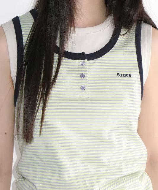 Ames Worldwide Layered Button Sleeveless - 3 colors