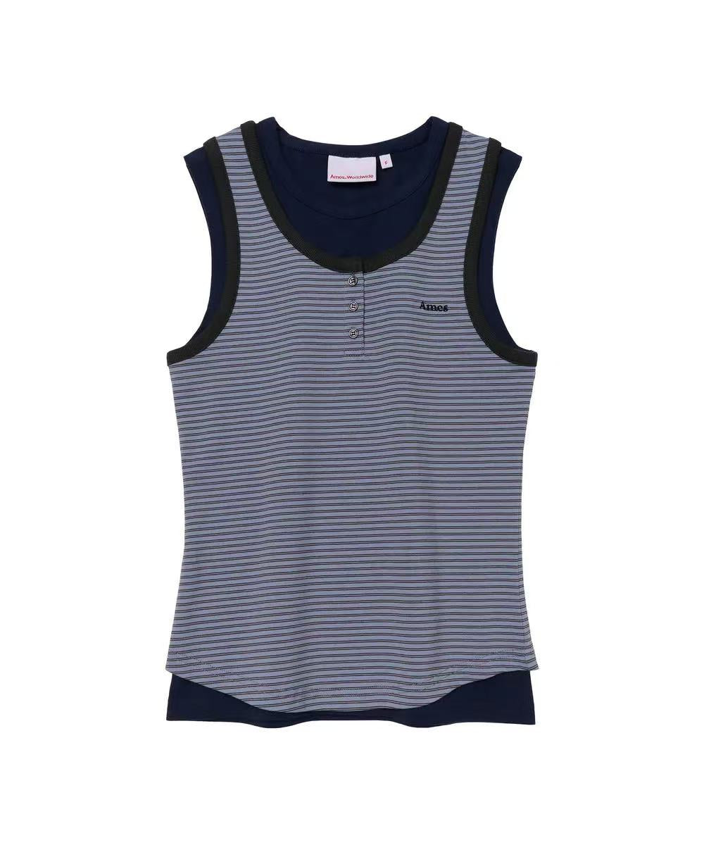 Ames Worldwide Layered Button Sleeveless - 3 colors