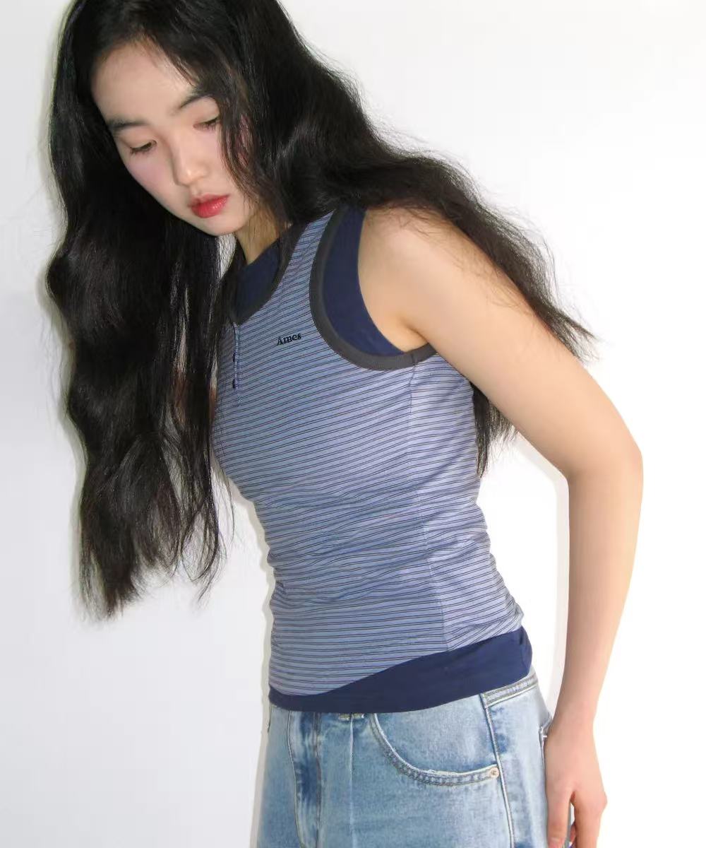 Ames Worldwide Layered Button Sleeveless - 3 colors