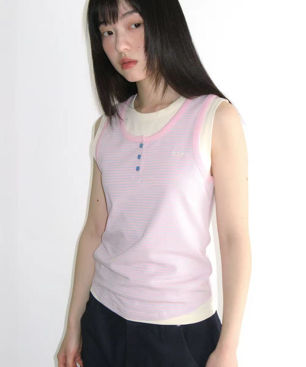 Ames Worldwide Layered Button Sleeveless - 3 colors