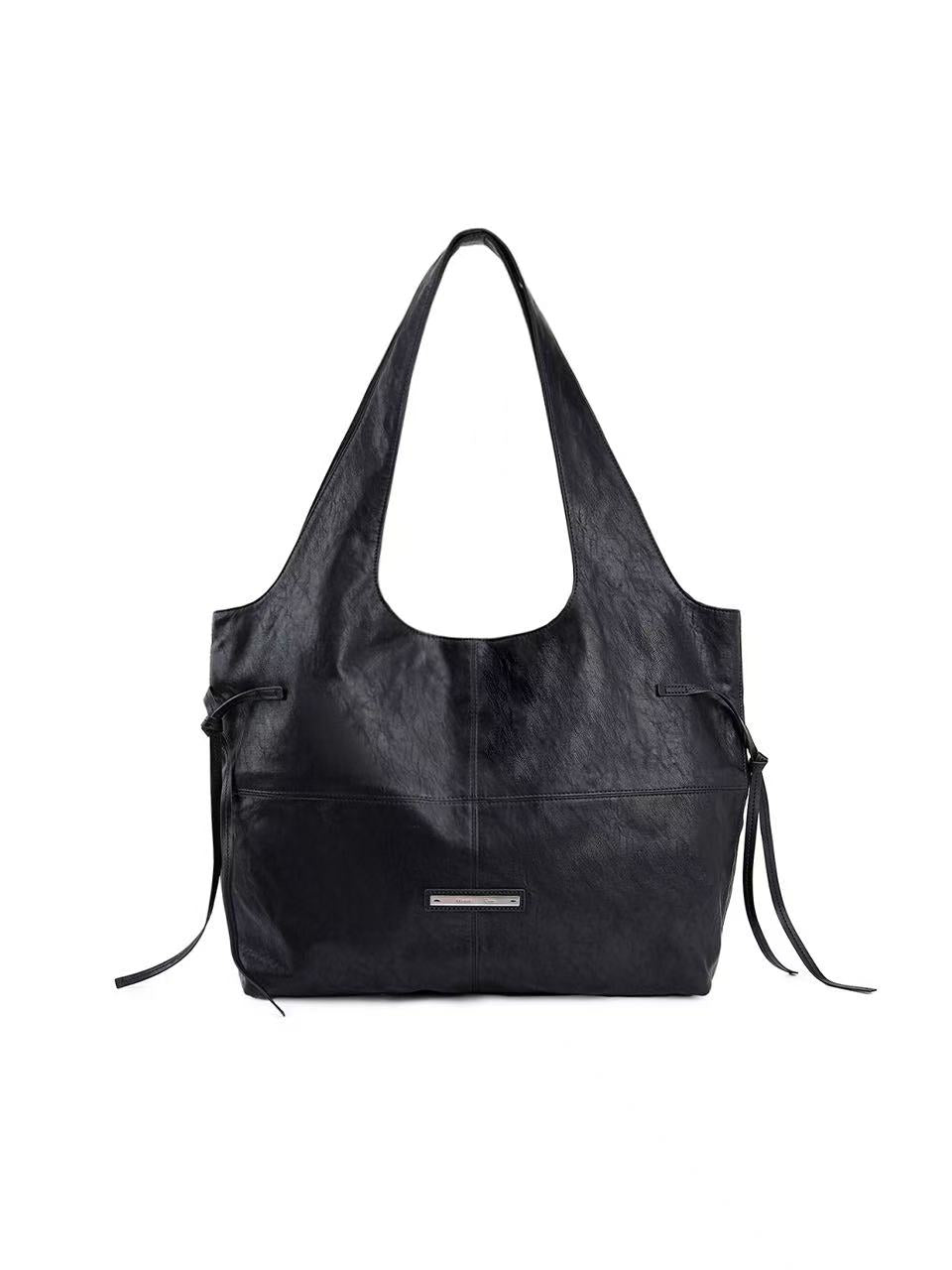Matin Kim Side String Leather Big Shoulder Bag - 2 colors