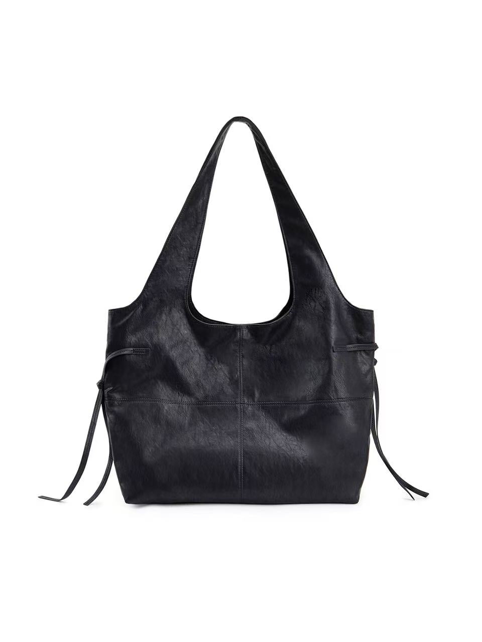 Matin Kim Side String Leather Big Shoulder Bag - 2 colors