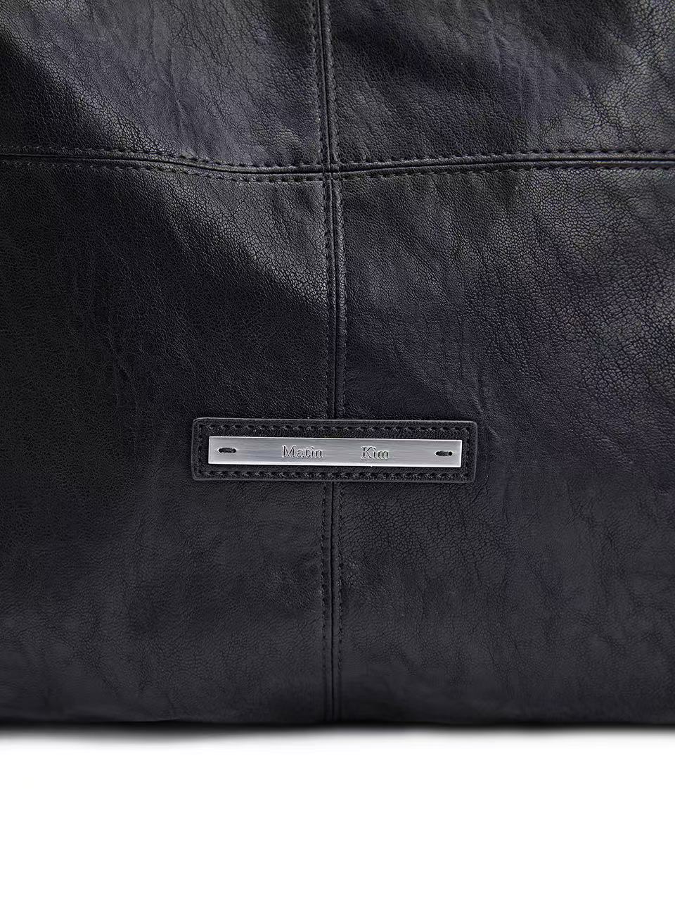 Matin Kim Side String Leather Big Shoulder Bag - 2 colors