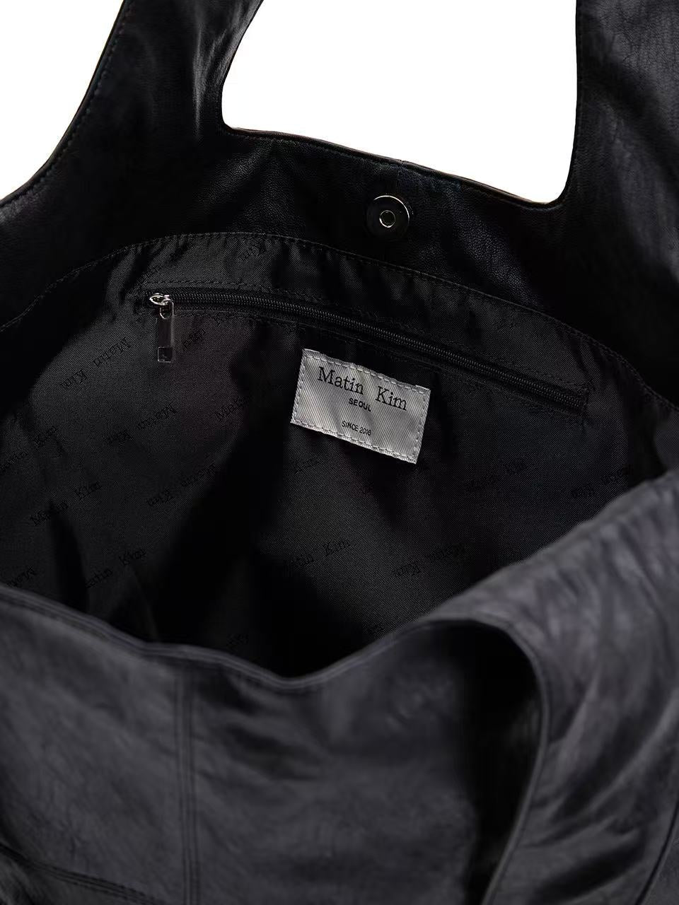 Matin Kim Side String Leather Big Shoulder Bag - 2 colors
