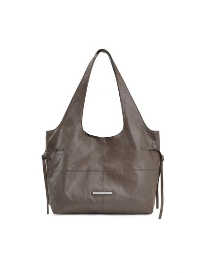 Matin Kim Side String Leather Big Shoulder Bag - 2 colors