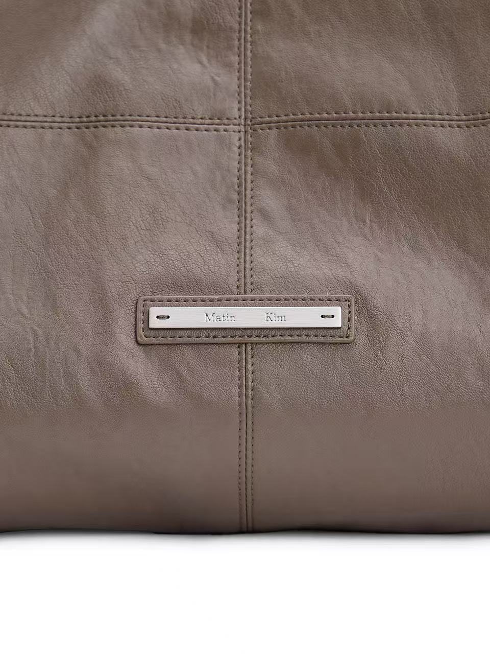 Matin Kim Side String Leather Big Shoulder Bag - 2 colors