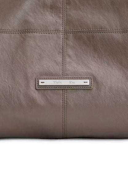 Matin Kim Side String Leather Big Shoulder Bag - 2 colors