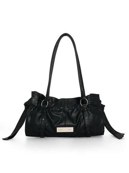 Matin Kim Shirring Tie Buckle Shoulder Bag - 2 colors