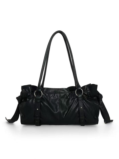 Matin Kim Shirring Tie Buckle Shoulder Bag - 2 colors