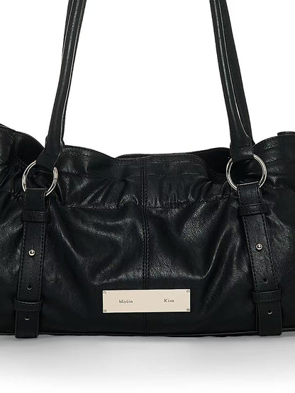 Matin Kim Shirring Tie Buckle Shoulder Bag - 2 colors