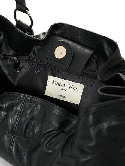 Matin Kim Shirring Tie Buckle Shoulder Bag - 2 colors