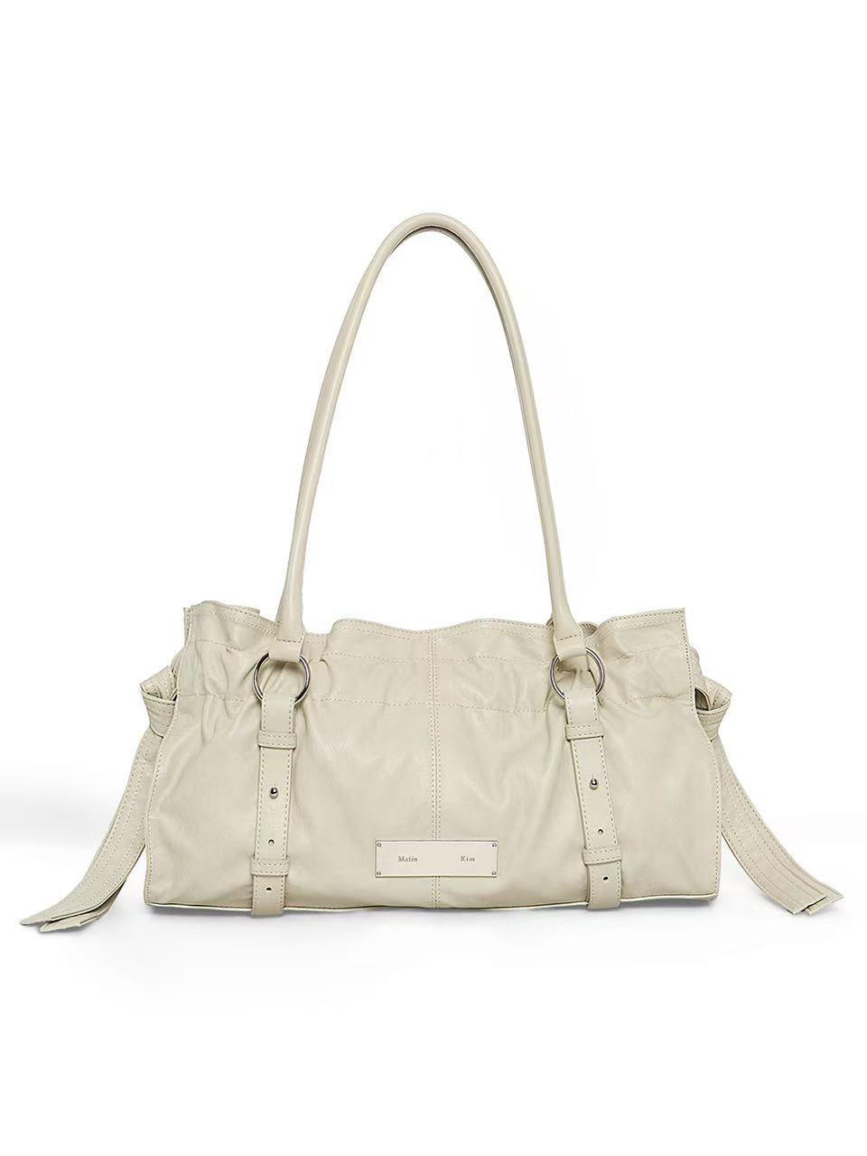 Matin Kim Shirring Tie Buckle Shoulder Bag - 2 colors