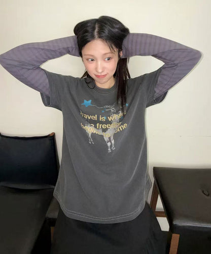 Travel Freedom Pigment Overfit Tee - 3 colors