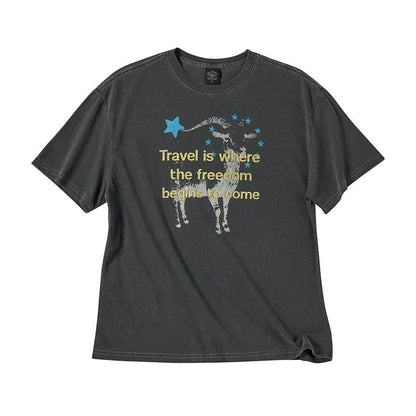 Travel Freedom Pigment Overfit Tee - 3 colors