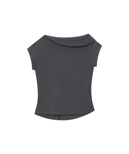 Miseki SEOUL Folding Collar Shirring Top - 2 colors