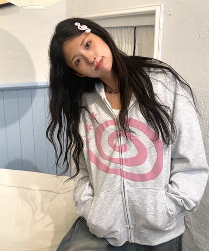 AMOU Molly Hoodie Zip Up - 3 colors