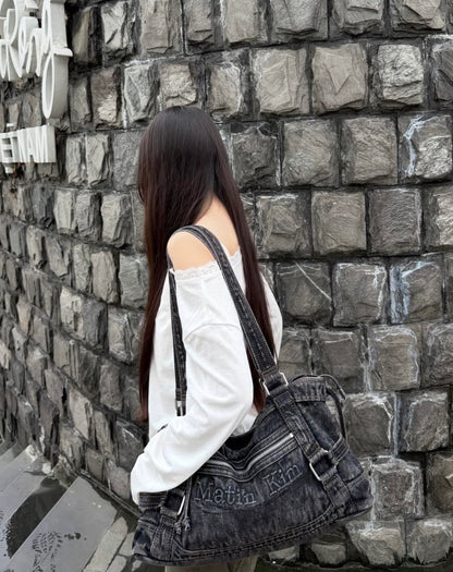 Matin Washed Denim Square Bag - 2 colors