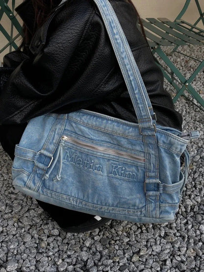 Matin Washed Denim Square Bag - 2 colors