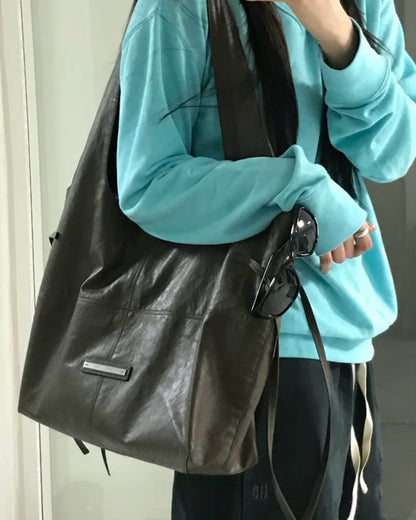 Matin Kim Side String Leather Big Shoulder Bag - 3 colors