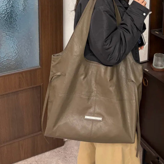 Matin Kim Side String Leather Big Shoulder Bag - 3 colors