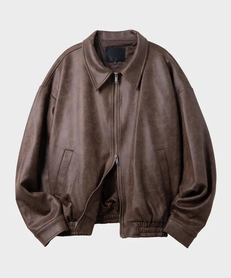Black Moment Vegan Suede Overfit Zip Up Jacket - 4 colors