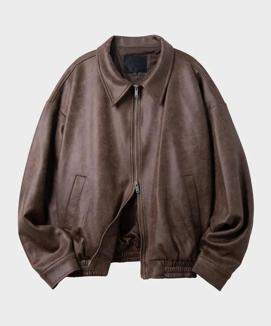 Black Moment Vegan Suede Overfit Zip Up Jacket - 4 colors
