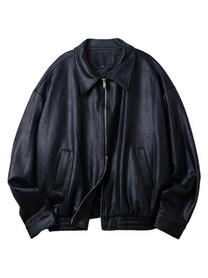 Black Moment Vegan Suede Overfit Zip Up Jacket - 4 colors