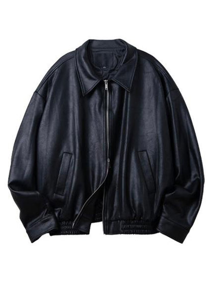 Black Moment Vegan Suede Overfit Zip Up Jacket - 4 colors