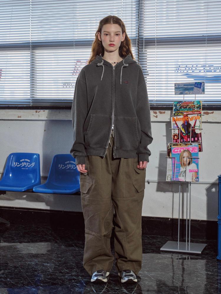 CPGN 2Way Cat Stitch Pigment Hood Zip Up - 3 colors