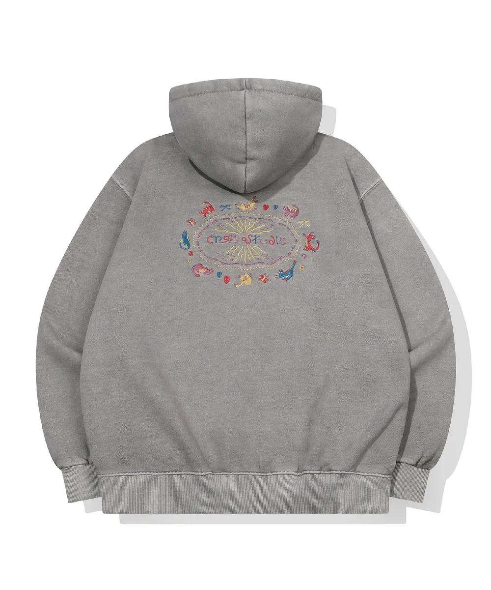CPGN 2Way Cat Stitch Pigment Hood Zip Up - 3 colors