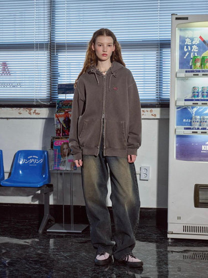 CPGN 2Way Cat Stitch Pigment Hood Zip Up - 3 colors
