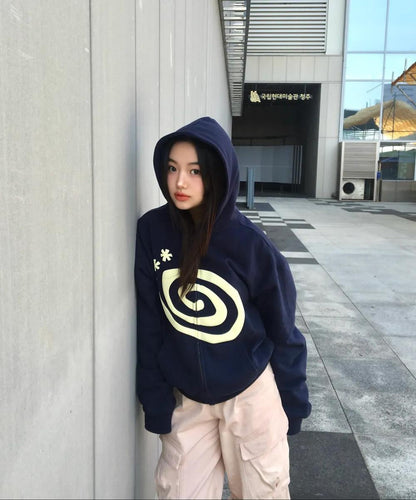 AMOU Molly Hoodie Zip Up - 2 colors