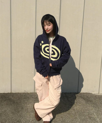AMOU Molly Hoodie Zip Up - 2 colors