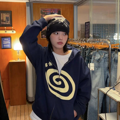 AMOU Molly Hoodie Zip Up - 2 colors