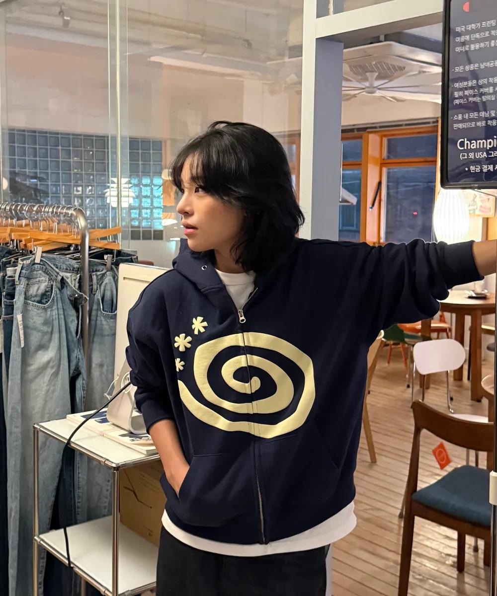 AMOU Molly Hoodie Zip Up - 2 colors