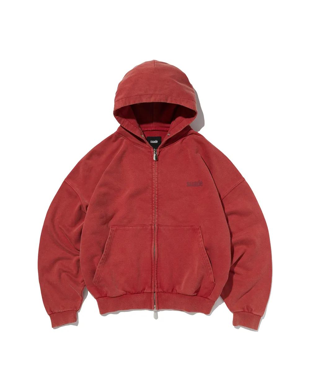 suade Cropped Washed Hood Zip Up - 6 colors