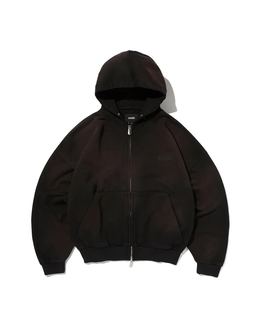 suade Cropped Washed Hood Zip Up - 6 colors