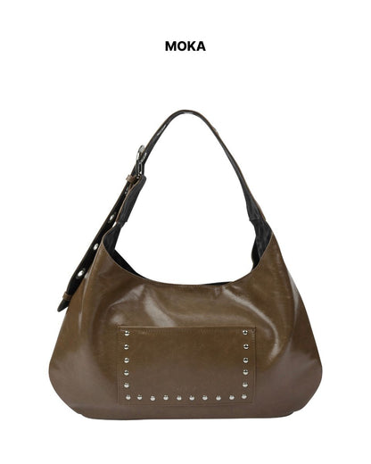 Leterie Stud Buckle Reversible Shoulder Bag - 3 colors