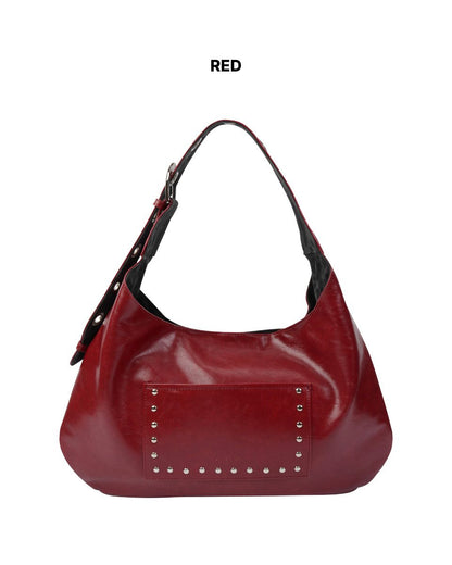 Leterie Stud Buckle Reversible Shoulder Bag - 3 colors