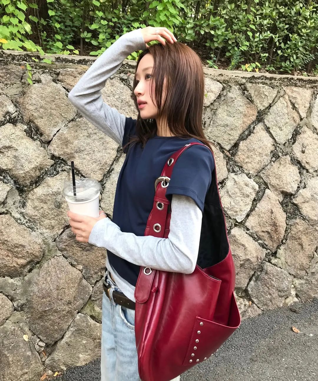 Leterie Stud Buckle Reversible Shoulder Bag - 3 colors
