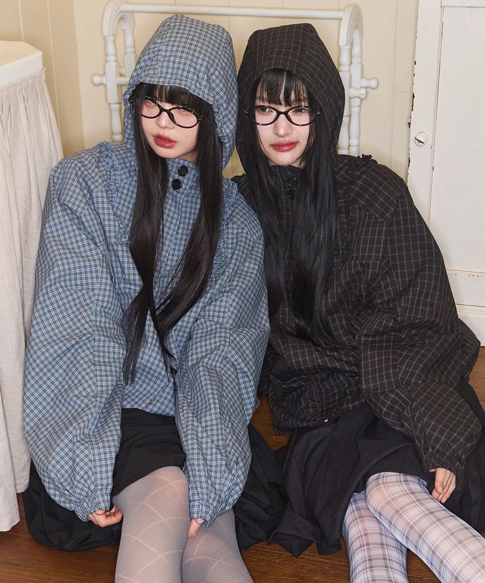 ILLIGO Oblique Frill Hooded Jacket - 6 colors