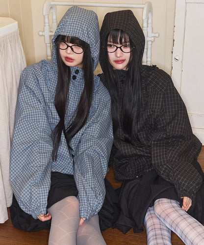 ILLIGO Oblique Frill Hooded Jacket - 6 colors