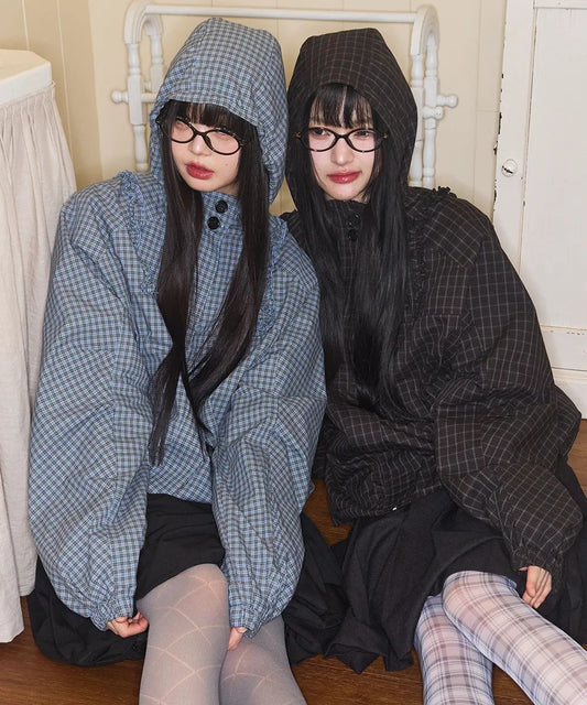 ILLIGO Oblique Frill Hooded Jacket - 6 colors